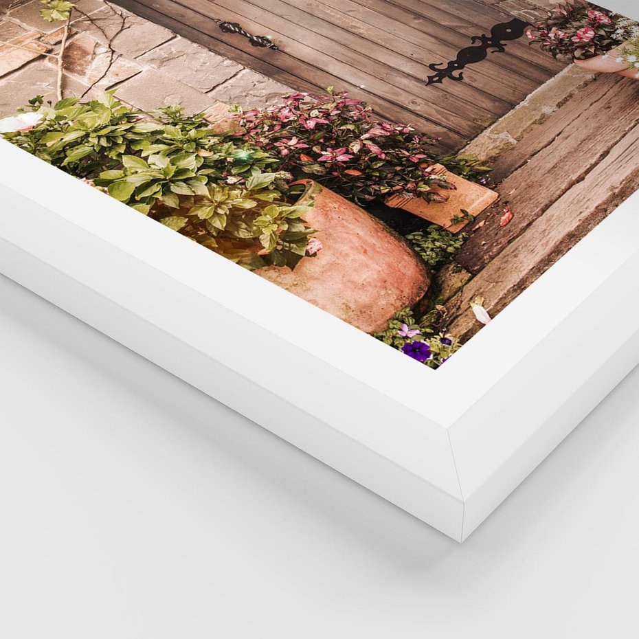 Plakat w ramie 50x70 - Wyjątkowy Klimat - drzwi, stare - rama biała