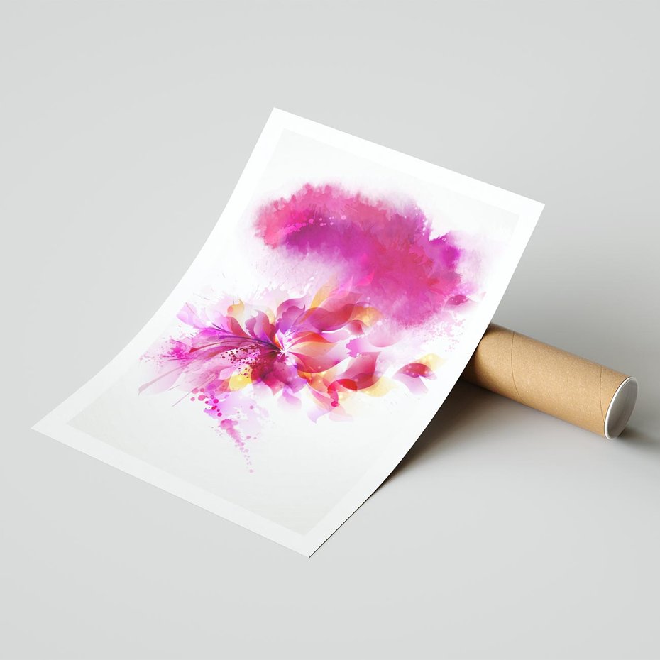 Plakat bez ramy 50x70 - Kwiaty abstrakcji - abstrakcja, kwiaty