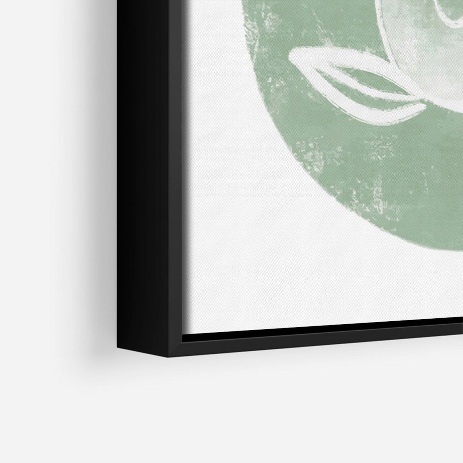 Obraz w ramie 50x70 - Zielony Świat Odpoczynku - abstrakcyjny zielony motyw, skandynawski design - rama czarna