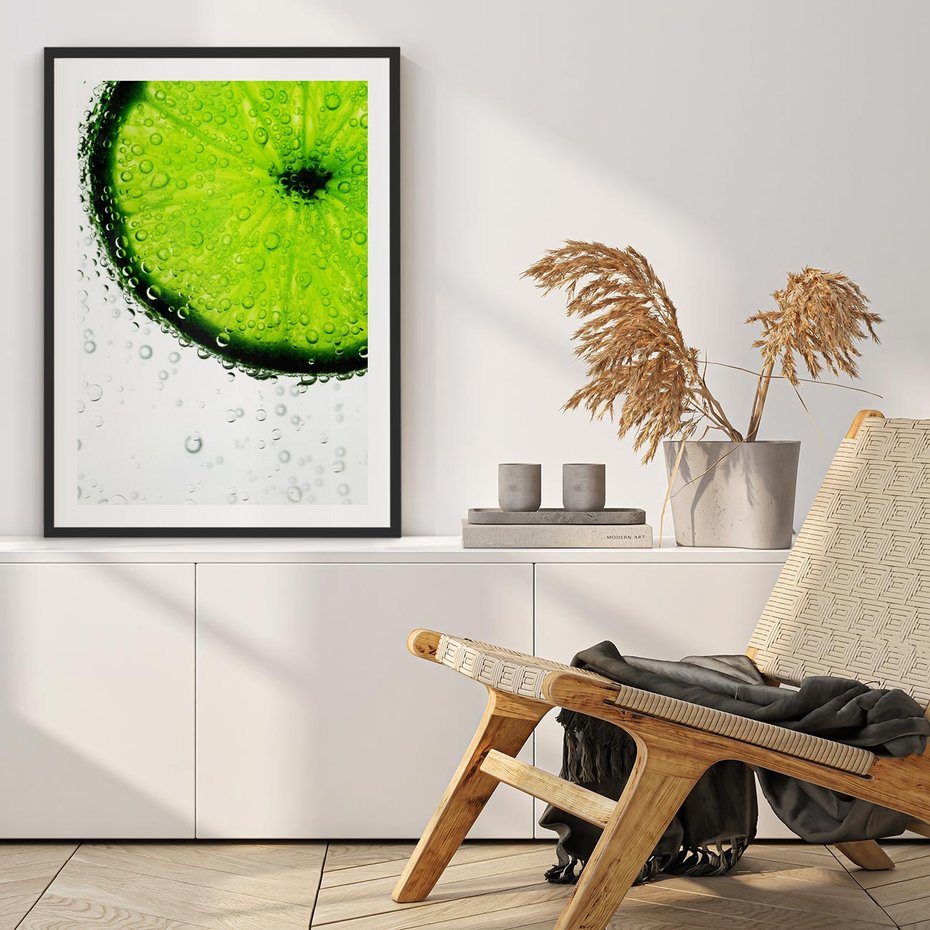 Plakat bez ramy 50x70 - Świeżość i kwasowość limonki - limnka, owoce