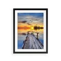 Plakat w ramie 30x40 - Zachód słońca na pomostach - zachód, słońca - rama czarna