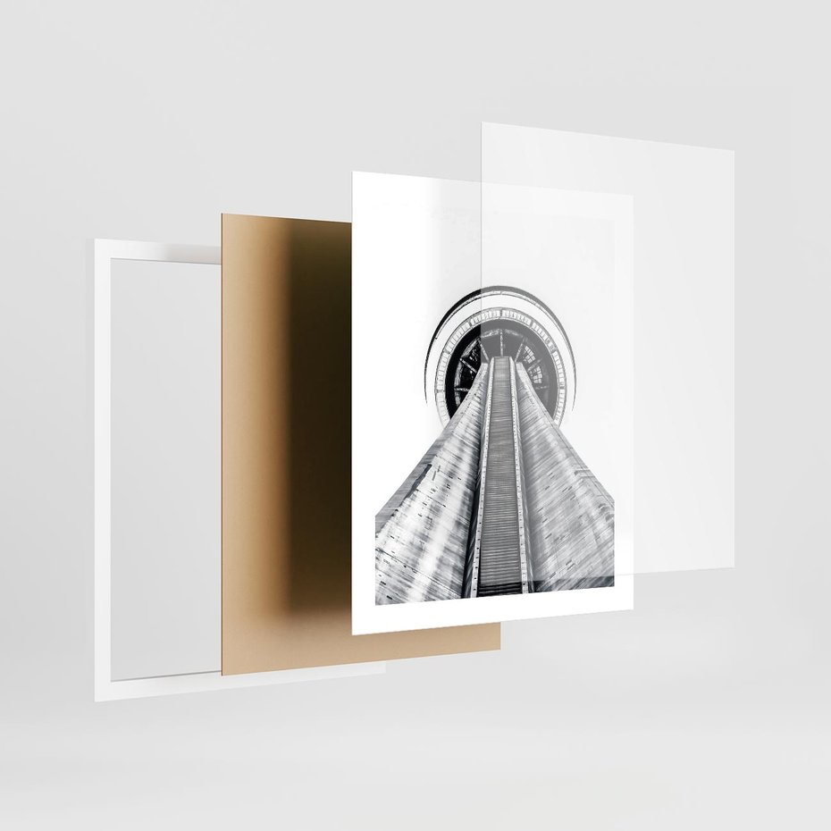 Plakat w ramie 40x50 - Perspektywa Wieży - architektura, wieża - rama biała