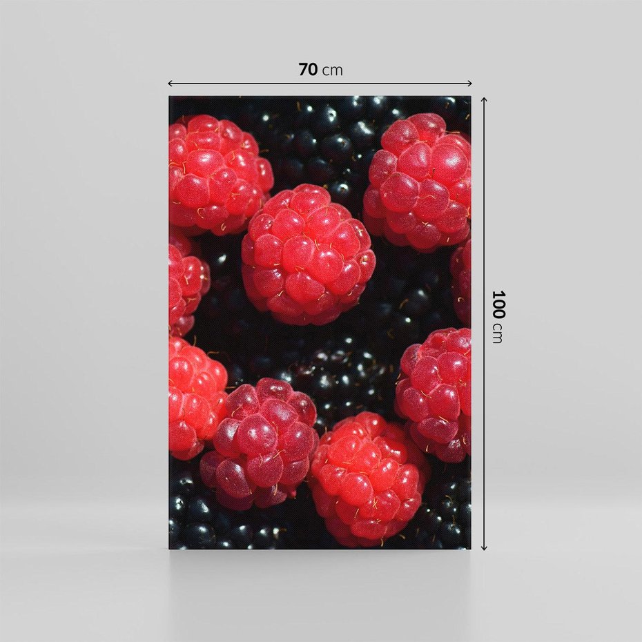 Obraz na płótnie 70x100 - Maliny Soczysta Eksplozja - maliny, owoce