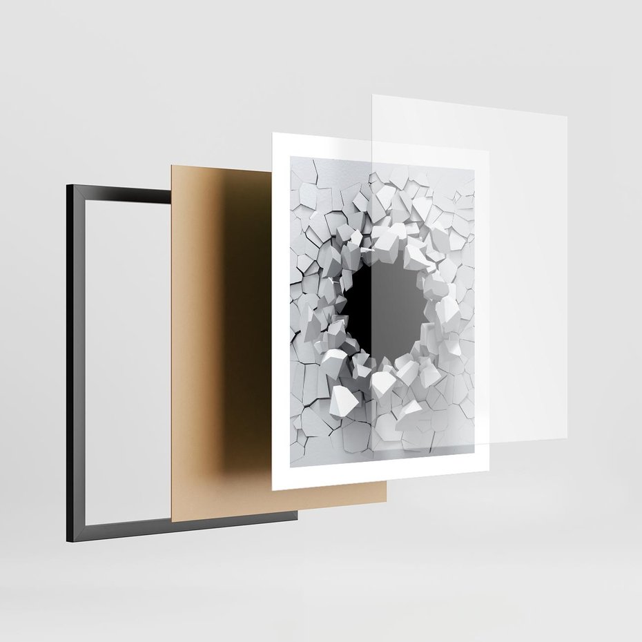 Plakat w ramie 40x50 - Nowoczesna Abstrakcja - grafika, nowoczesna - rama czarna