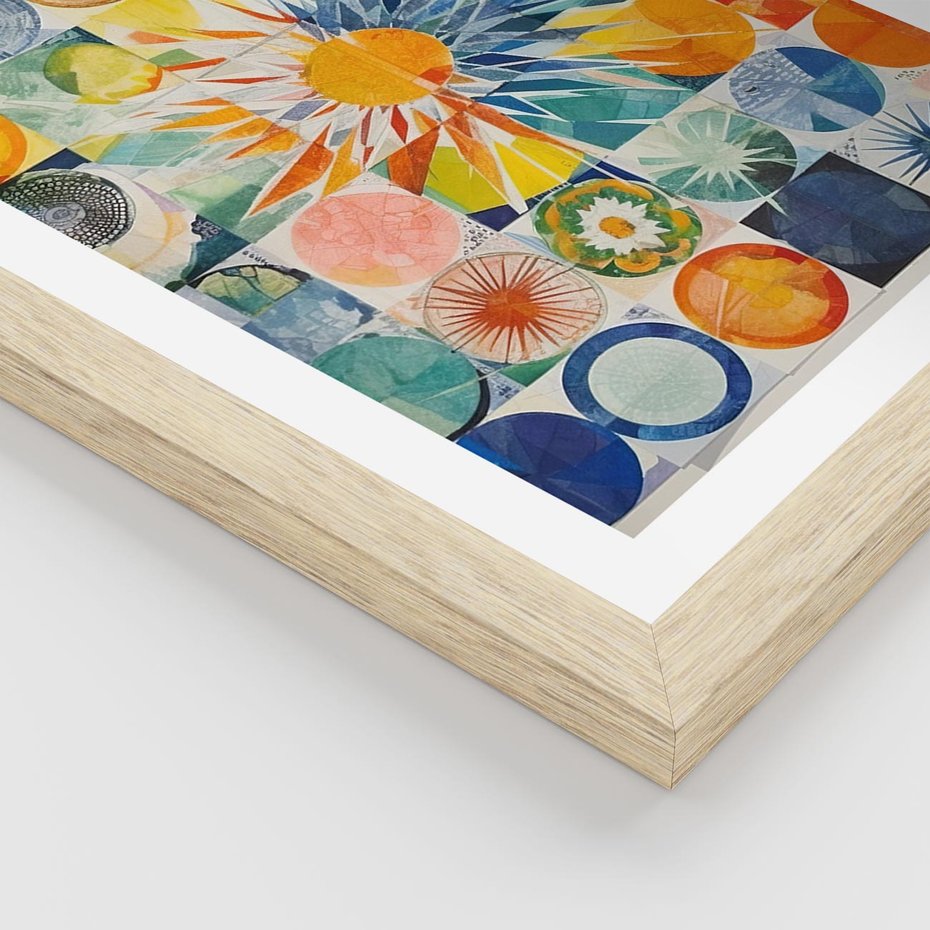 Plakat w ramie 50x70 - Rozkwitające Wzory Abstrakcji - abstrakcyjny obraz, mnogość kolorów - rama drewno