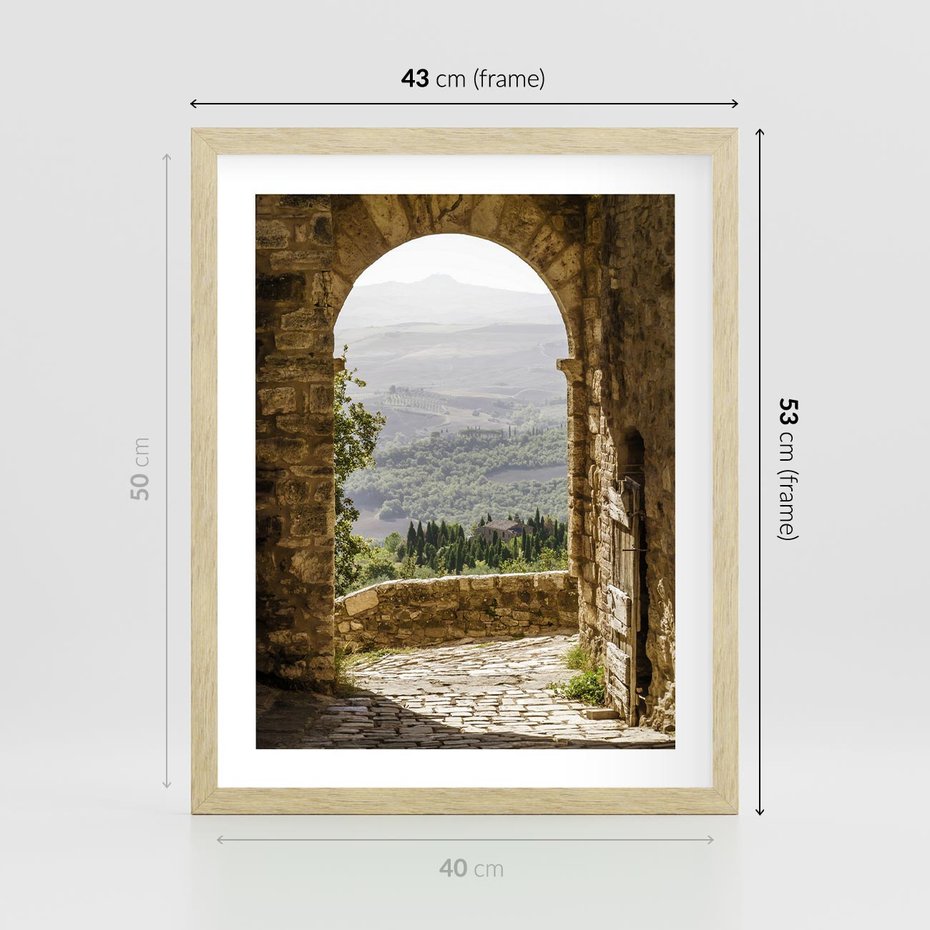 Plakat w ramie 40x50 - Słoneczne Piękno Włoch i Prowansji - Włochy, Prowansja - rama drewno