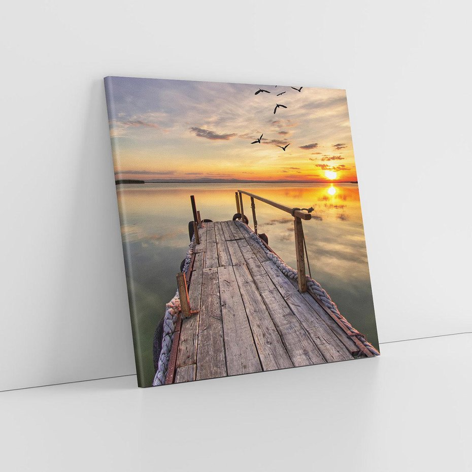 Obraz na płótnie 30x30 - Zachód Słońca na Pomostcie - zachód, słońca