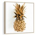 Obraz w ramie 80x80 - Ekskluzywny Akcent - złoty, ananas - rama drewno