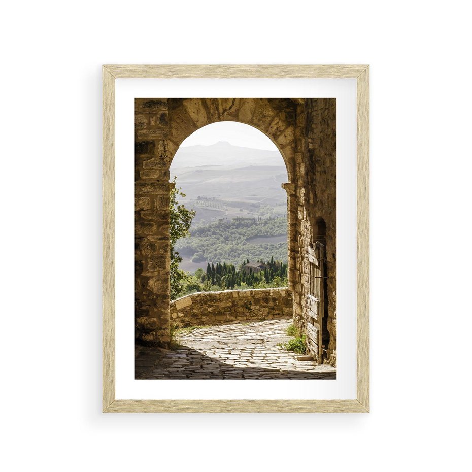 Plakat w ramie 30x40 - Słoneczne Piękno Włoch i Prowansji - Włochy, Prowansja - rama drewno