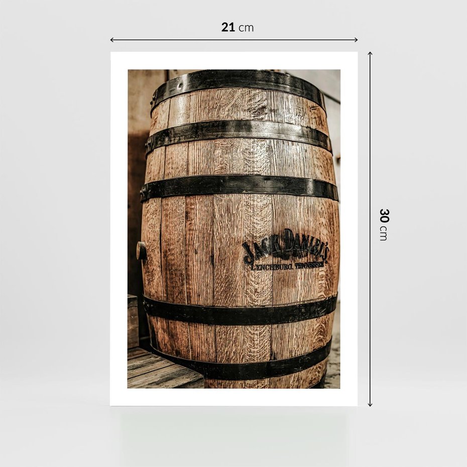 Plakat bez ramy 21x30 - Rustykalna Whisky - beczka whiskey, jack daniel's