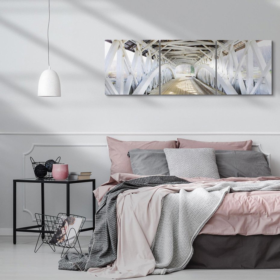 Obraz na płótnie 120x40 - Klimatyczny most w Ameryce - stary most, Ameryka