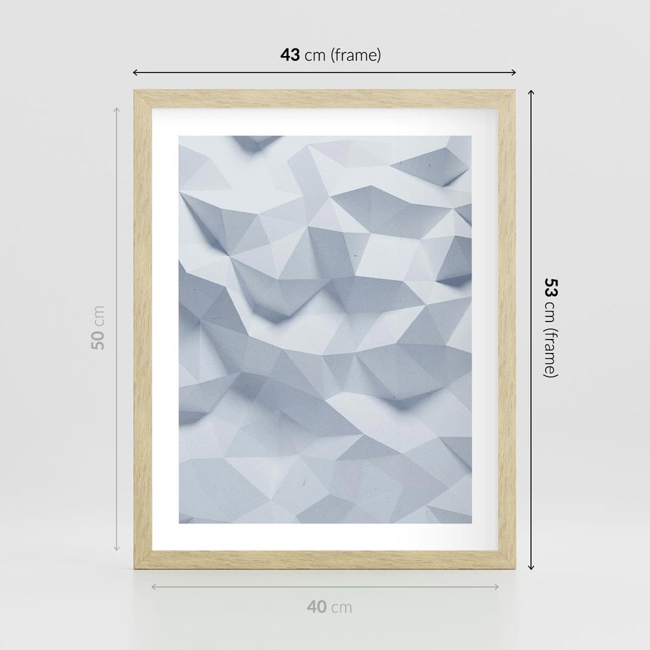 Plakat w ramie 40x50 - Trójwymiarowa geometria - geometria, 3d - rama drewno