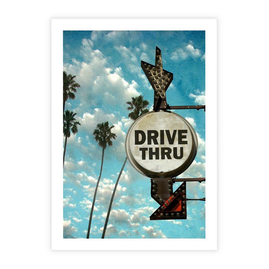 Plakat bez ramy 50x70 - Znaki Palm: Relaksująca Oaza - znak, palmy