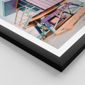Plakat w ramie 50x70 - Miami Beach - plaża miami, domek ratownika - rama czarna