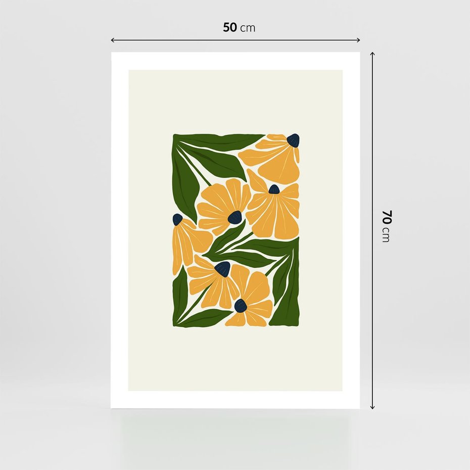 Plakat bez ramy 50x70 - Świetliste Kwiaty Natury - kwiaty, nowoczesna grafika