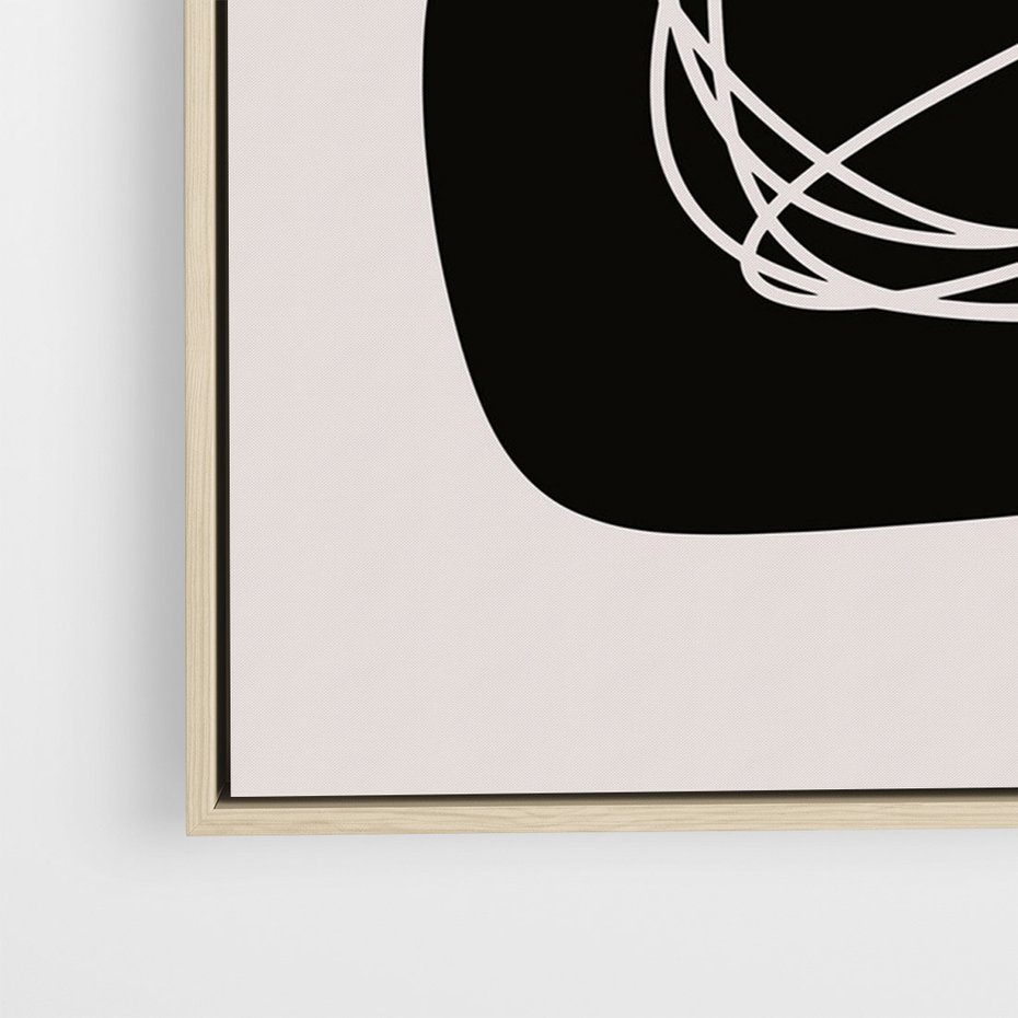 Obraz w ramie 80x120 - Linie Eksploracji - abstrakcyjne szkicowane linie, minimalizm - rama drewno