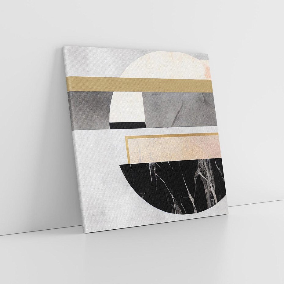 Obraz na płótnie 40x40 - Biało-Czarne Formy - nowoczesna geometria, koło