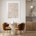 Plakat bez ramy 30x40 - Beżowy Marmur i Złoto - marmur, beżowy marmur