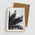 Plakat w ramie 50x70 - Czas Zapomnienia - palmy, czarno biała fotografia - rama drewno