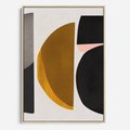 Obraz w ramie 50x70 - Tajemnice sztuki odkryte - geometryczne półkola, kształty - rama drewno