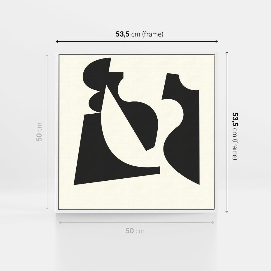 Obraz w ramie 50x50 - Tajemnicze Spektrum - abstrakcyjne kształty, geometria - rama biała