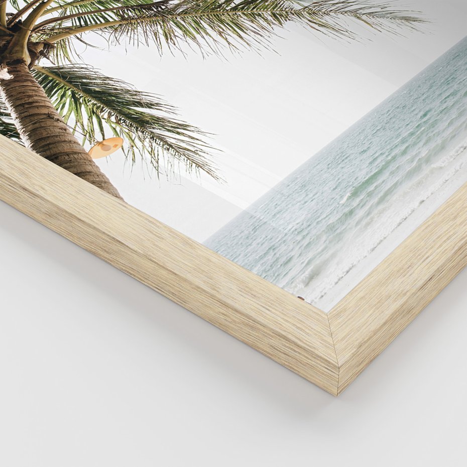 Zestaw obrazy w ramie 40x50 galeria - Plaża, palmy, lato, wakacje - rama drewno