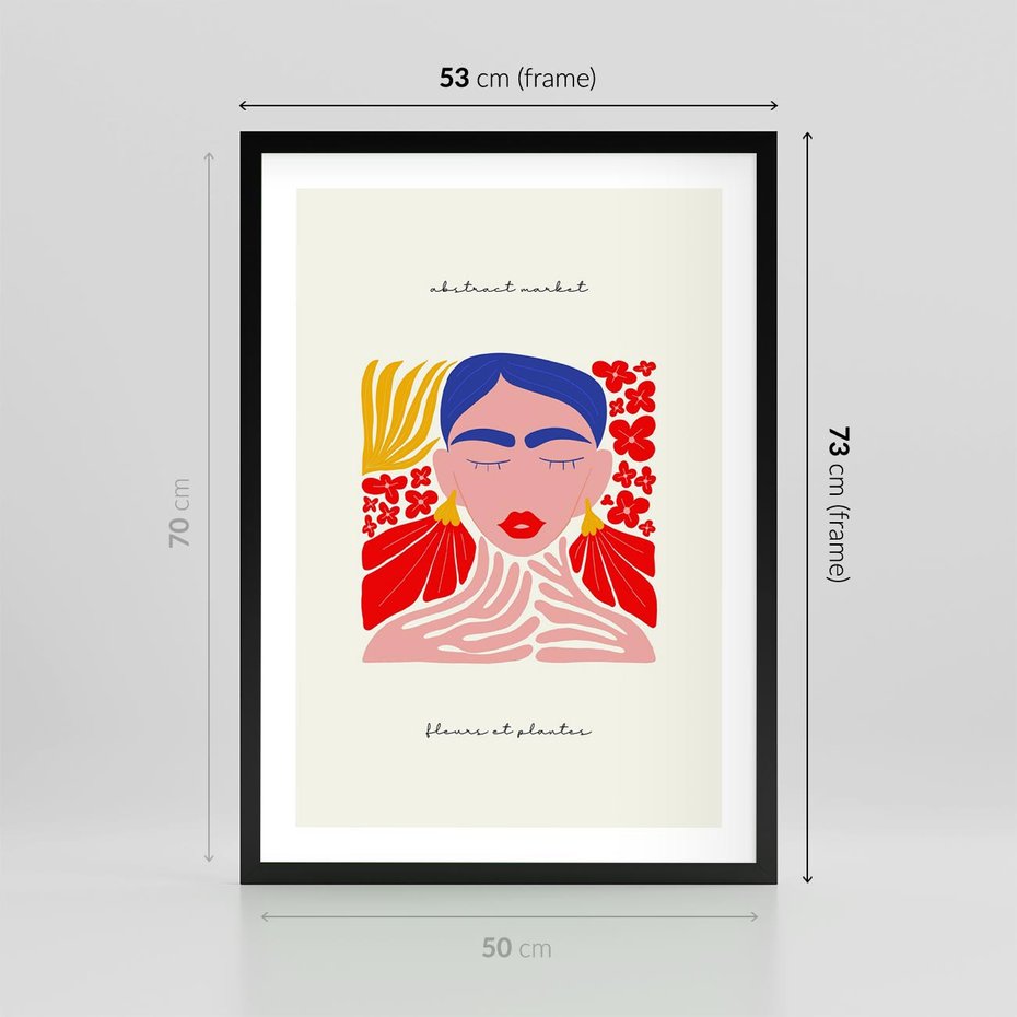 Plakat w ramie 50x70 - Bezgraniczne Rytmy - kobieta, sztuka abstrakcyjna - rama czarna