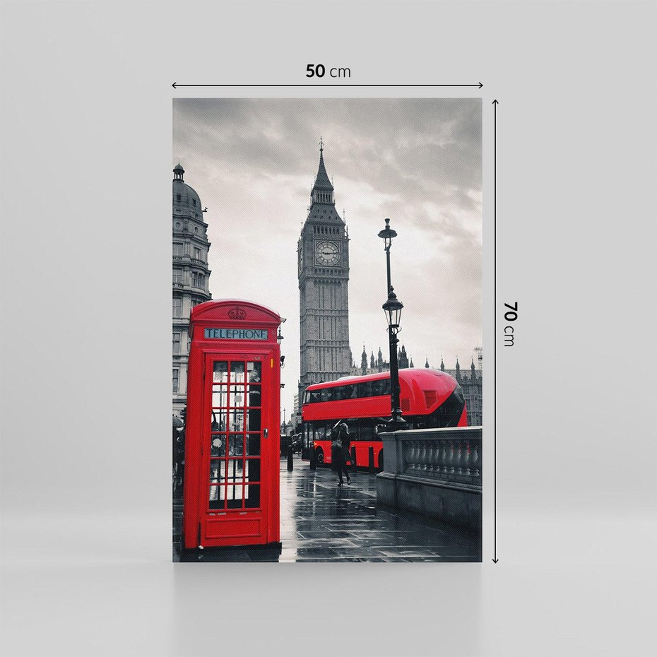 Obraz na płótnie 50x70 - Londyński Klimat Telefoniczny - Londyn, telefon