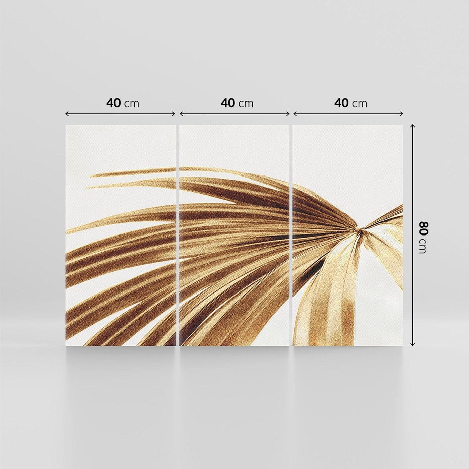 Obraz na płótnie 120x80 - Egzotyczny Blask - złote, liście