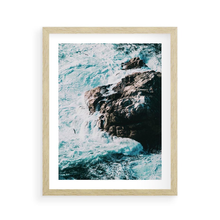 Plakat w ramie 40x50 - Siła Natury - morze, skały - rama drewno