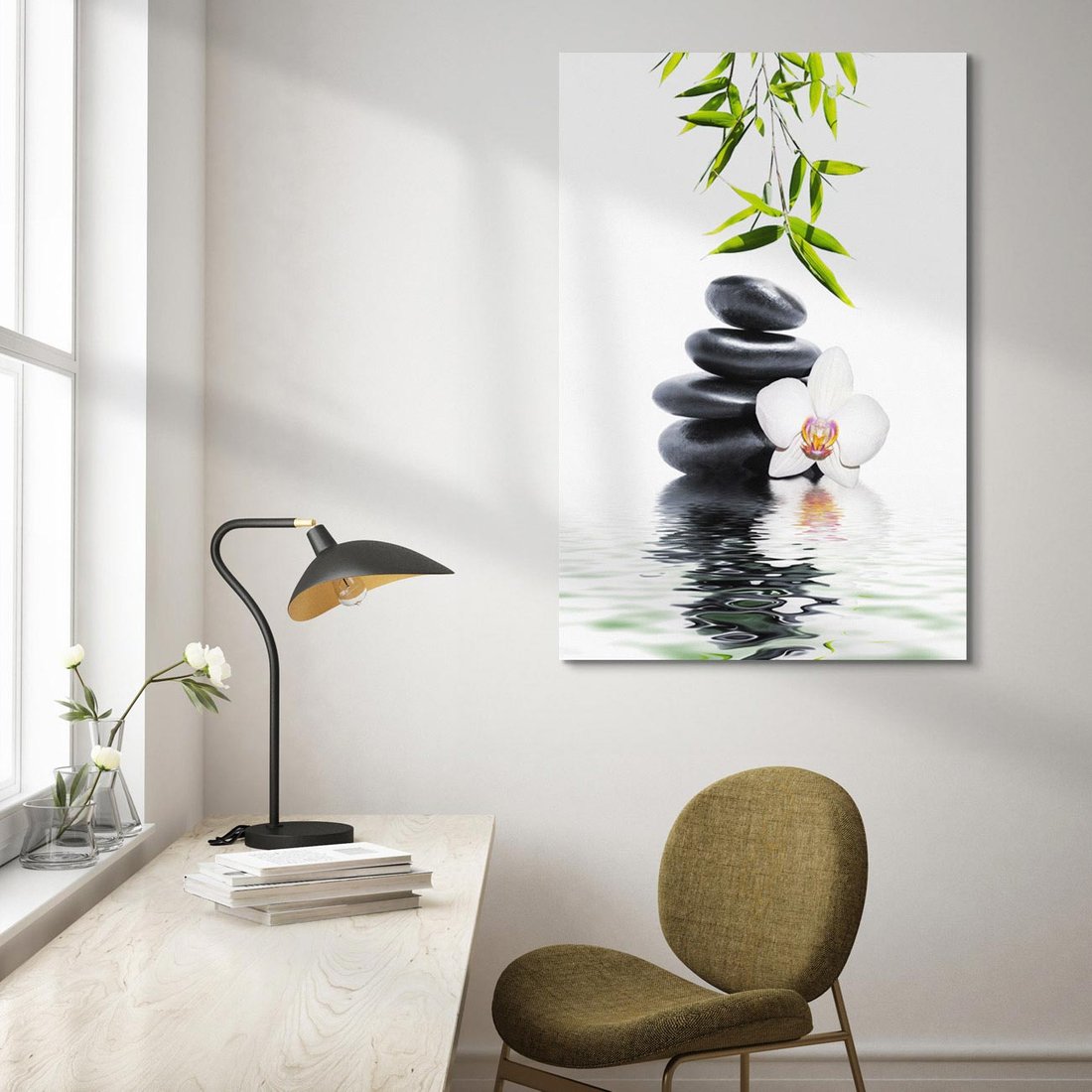 Obraz na płótnie 50x70 - Orchidea w Spa - spa, orchidea