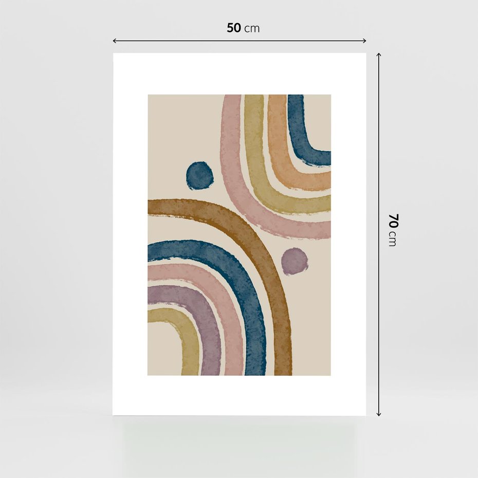 Plakat bez ramy 50x70 - Kształtujące Inspiracje - abstrakcyjne tęcze, kompozycja