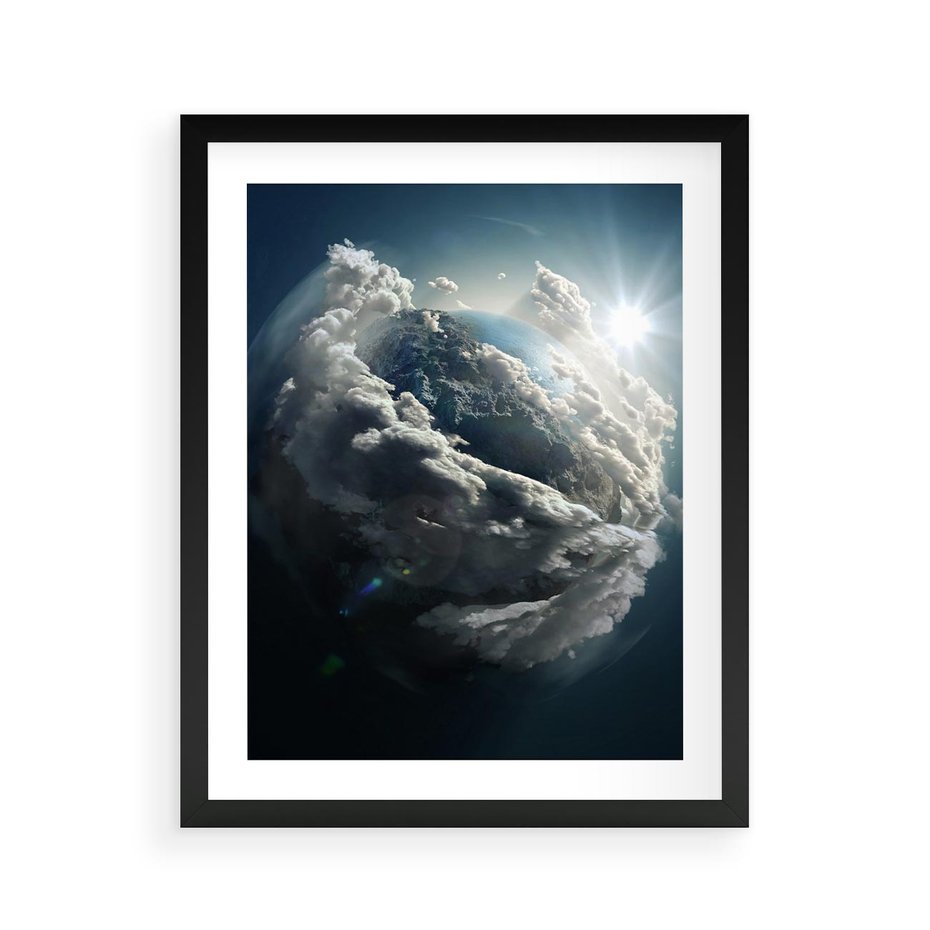 Plakat w ramie 40x50 - Chmurowa aura nad horyzontem - atmosfera, chmury - rama czarna