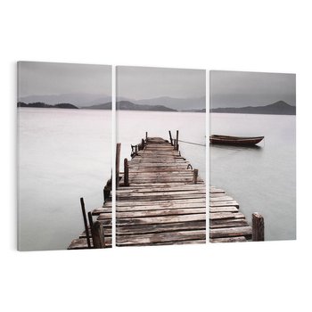 Obraz na płótnie 120x80 - Spokój nad Jeziorem - pomost, jezioro