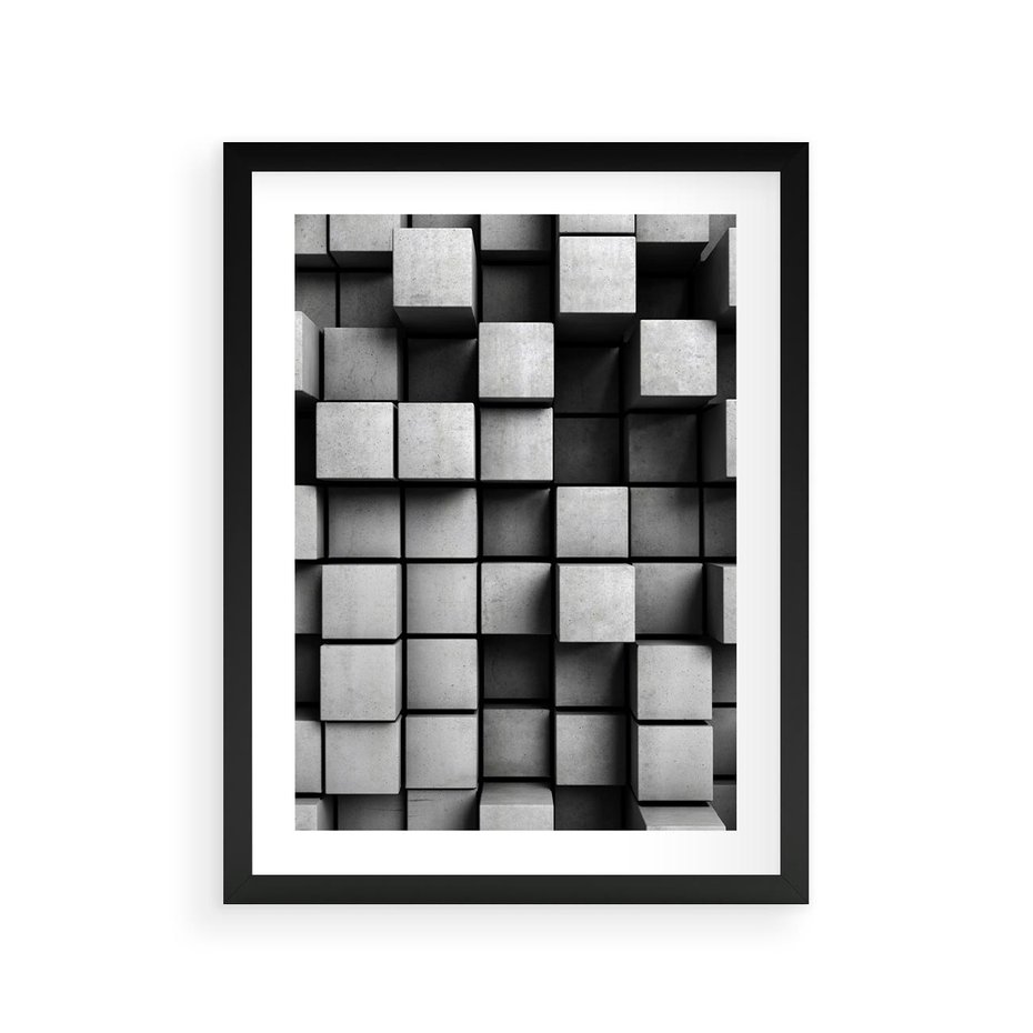 Plakat w ramie 30x40 - Geometryczne Elegancje - nowoczesny, geometryczny - rama czarna