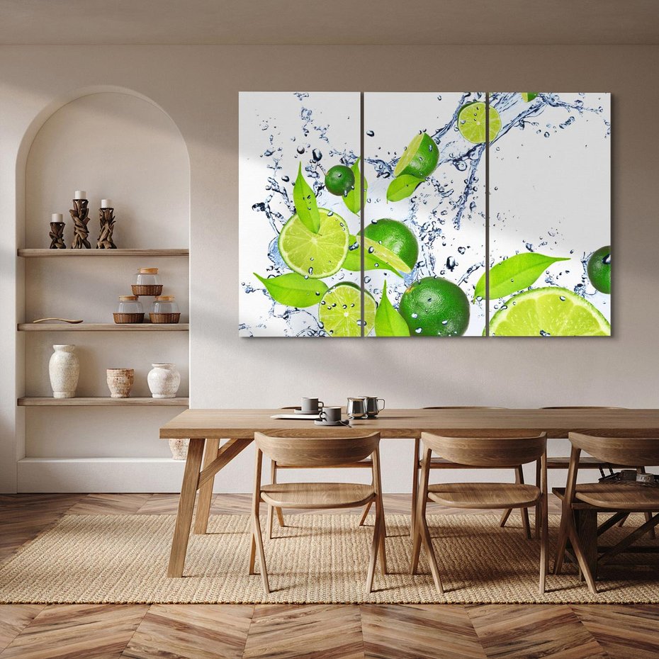 Obraz na płótnie 120x80 - Cytrusowa Świeżość - limonki, cytryny