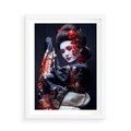 Plakat w ramie 50x70 - Elegancka japońska gejsza - japońska, gejsza - rama biała
