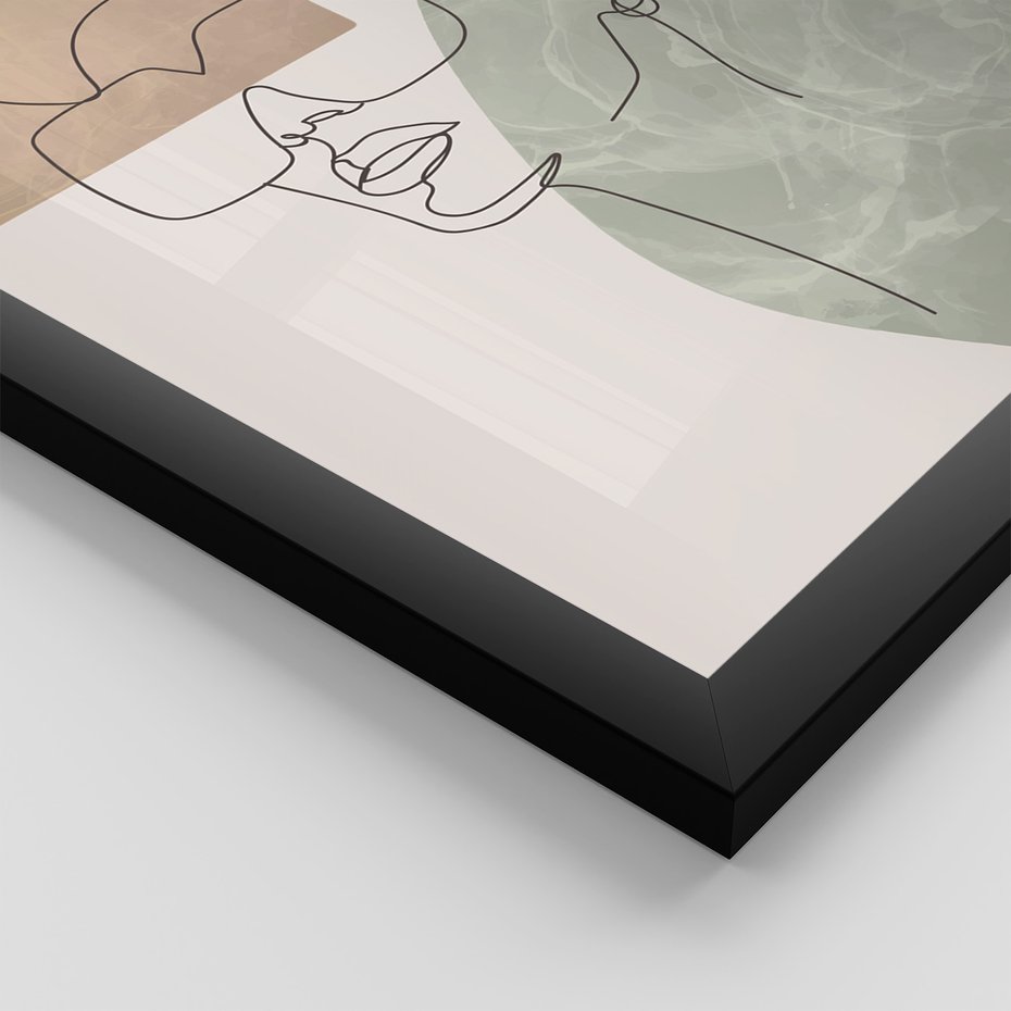 Zestaw obrazy w ramie 30x40 galeria - Twarze, kobiet, nowoczesne, boho - rama czarna