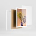 Plakat w ramie 50x70 - Delikatne Piękno - palma, pastele - rama biała