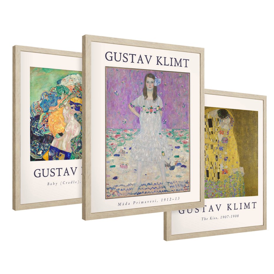 Zestaw obrazy w ramie 50x70 galeria - Gustav, Klimt, reprodukcje - rama drewno