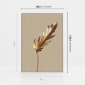 Obraz w ramie 80x120 - Piękno w Detalu - złoty, liść - rama biała