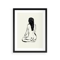 Plakat w ramie 30x40 - Minimalistyczna Piękność: Kobieta w Sztuce - grafika minimalizm, rysunek kobiety - rama czarna