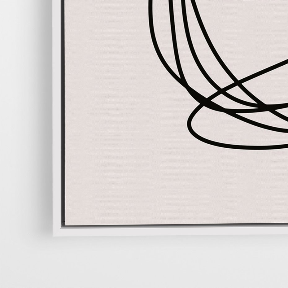 Obraz w ramie 80x120 - Strukturalne Kontrasty - abstrakcyjne szkicowane linie, minimalizm - rama biała