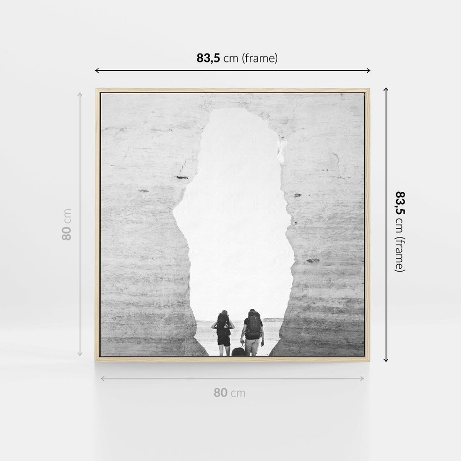 Obraz w ramie 80x80 - Podróżna Eksploracja - Echa Przygody - rama drewno