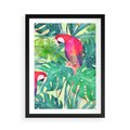 Plakat w ramie 50x70 - Egzotyczna Przygoda - tropikalne, liście - rama czarna