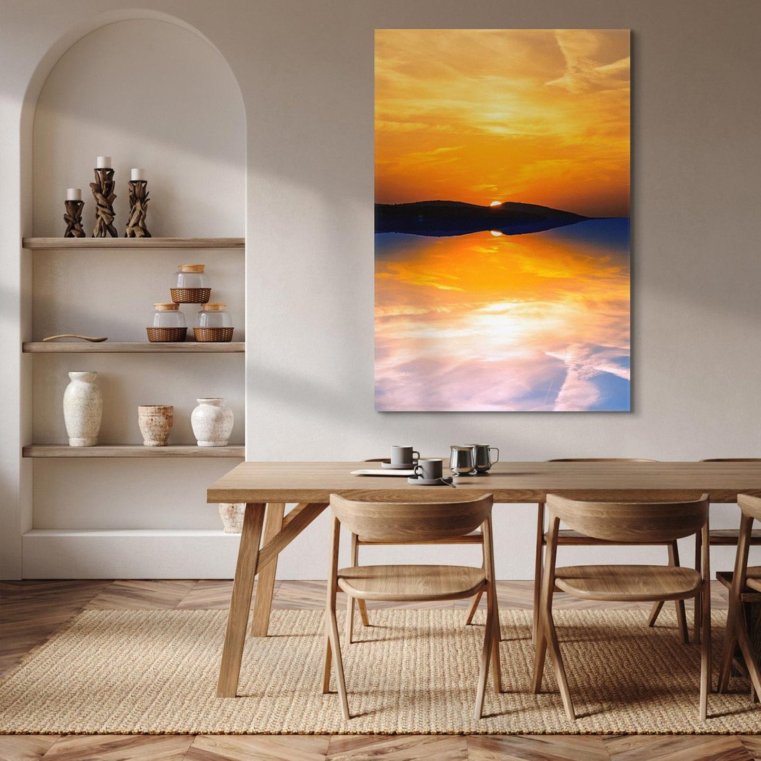 Obraz na płótnie 80x120 - Zachód słońca nad oceanem - zachód słońca,