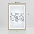 Plakat w ramie 50x70 - Trójwymiarowe formy geometryczne - geometria, 3D - rama drewno