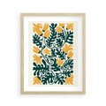 Plakat w ramie 40x50 - Impulsy Kreatywności - abstrakcyjne żółte kwiaty, kompozycja - rama drewno