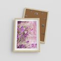 Plakat w ramie 30x40 - Majestat lawendy: fioletowe pola - lawenda, fiolet - rama drewno