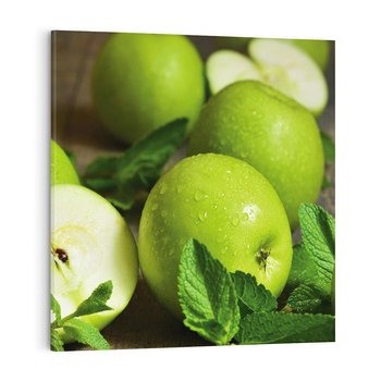 Obraz na płótnie 40x40 - Jabłkowa kolorystyka - jabłka, owoce
